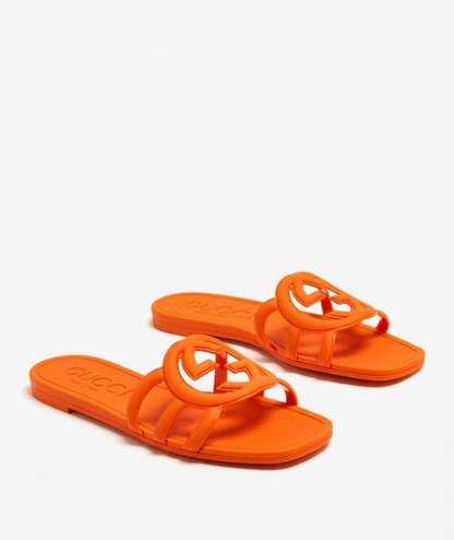 Gucci Interlocking G Slide "Orange"
