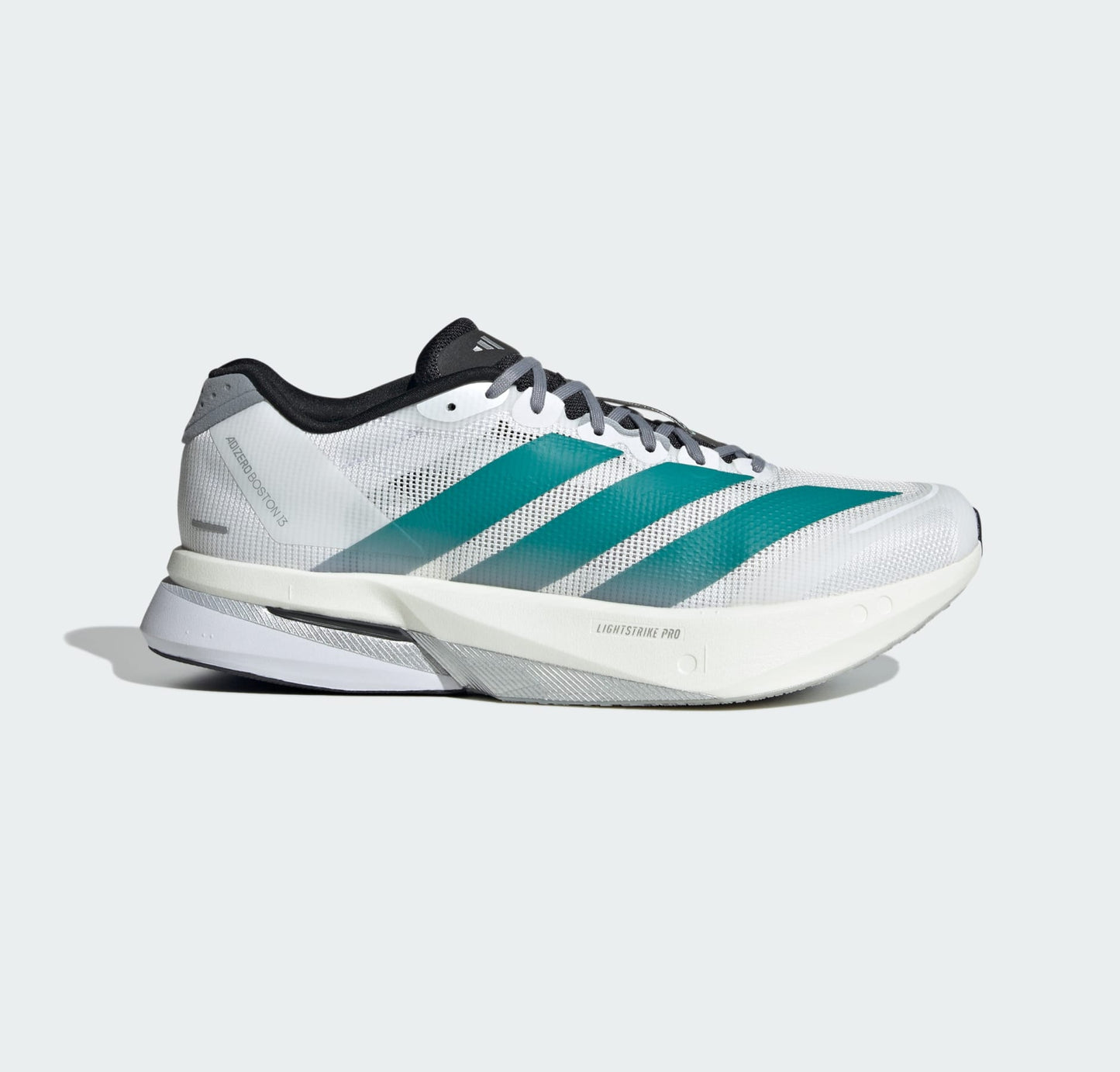 Adidas Adizero Boston 13 Running Shoe "White/ Pure Teal/Grey" Colorway