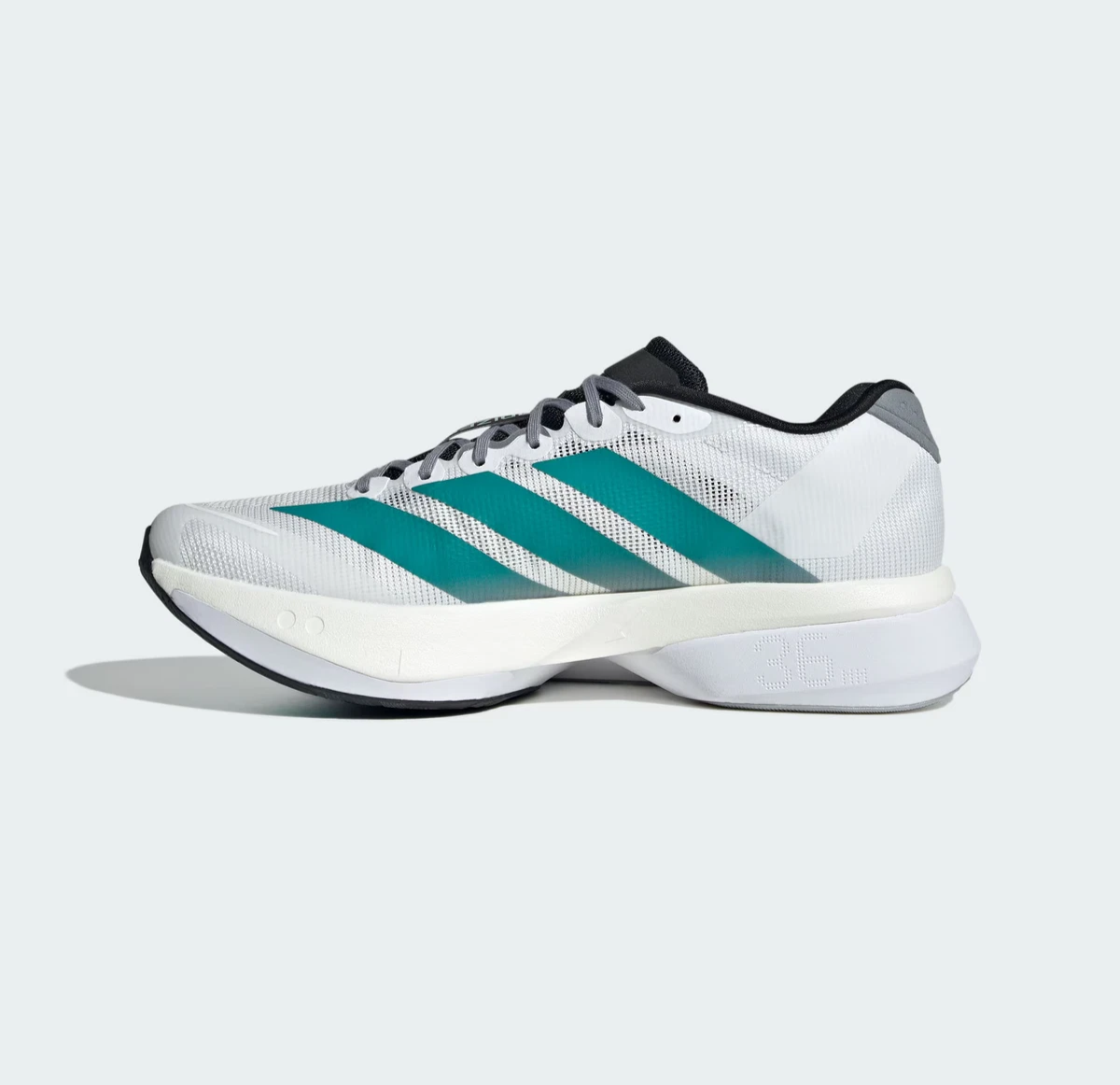 Adidas Adizero Boston 13 Running Shoe "White/ Pure Teal/Grey" Colorway