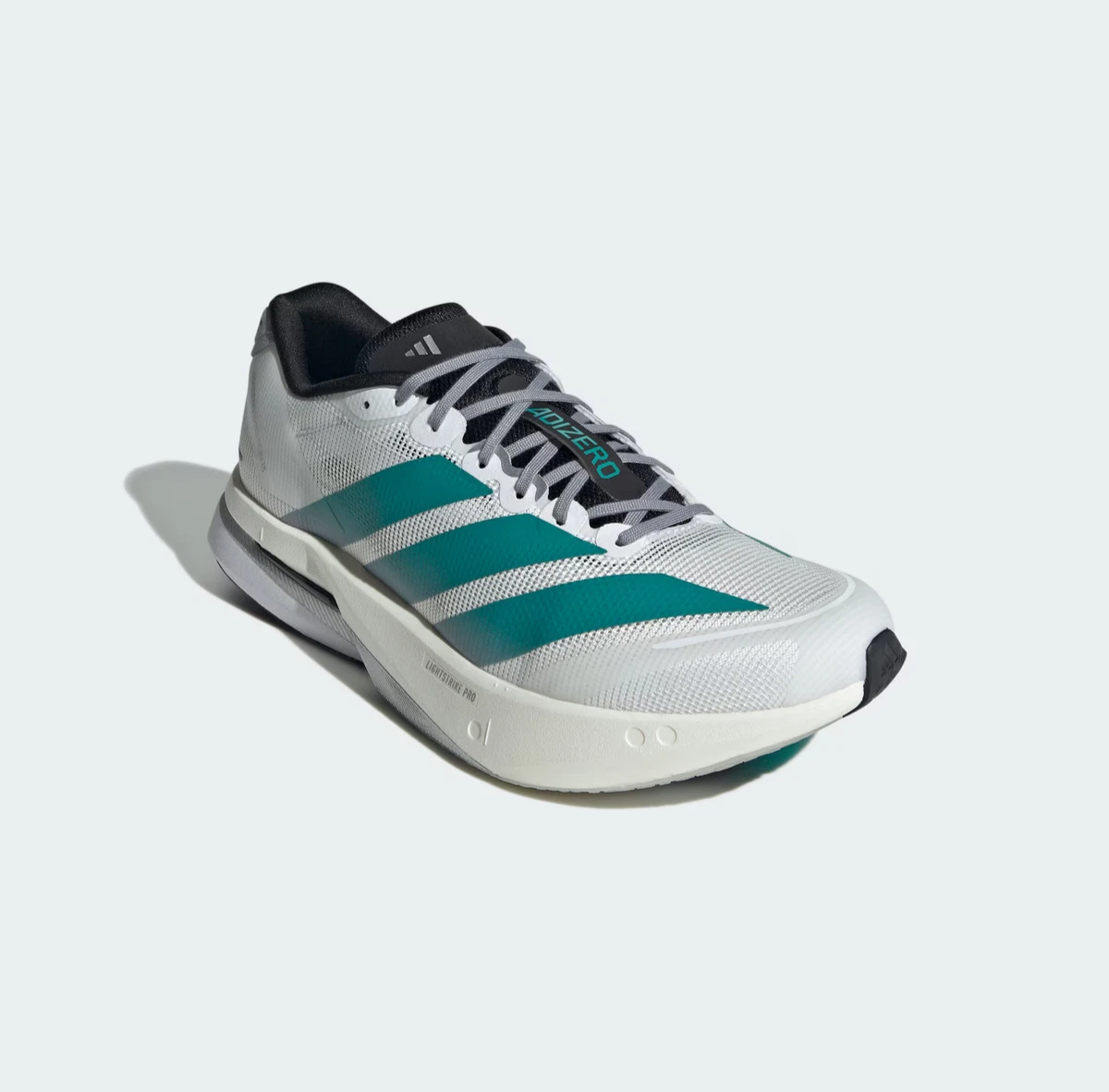 Adidas Adizero Boston 13 Running Shoe "White/ Pure Teal/Grey" Colorway