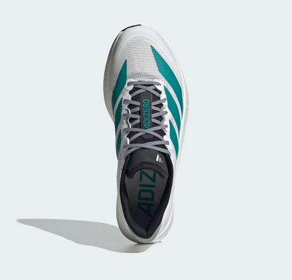 Adidas Adizero Boston 13 Running Shoe "White/ Pure Teal/Grey" Colorway