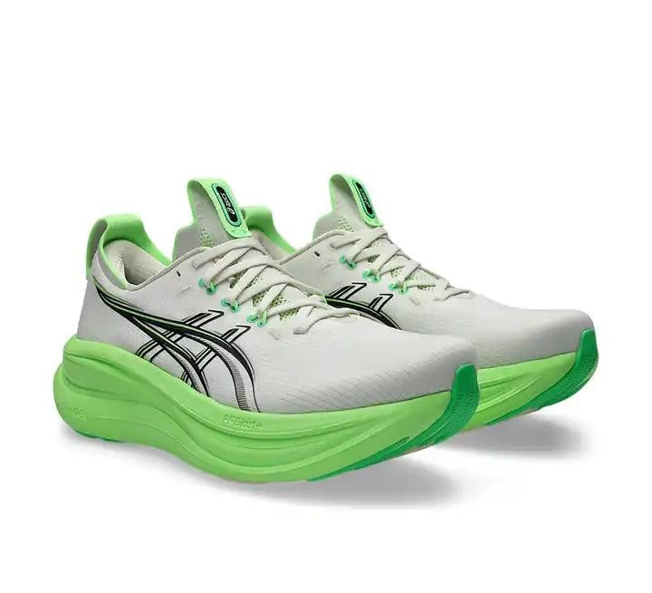 ASICS GEL-NIMBUS 28 Running Shoe "Cream/Black/Green"