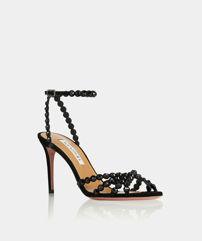 Aquazzura 105mm Tequila Sandals "Black"