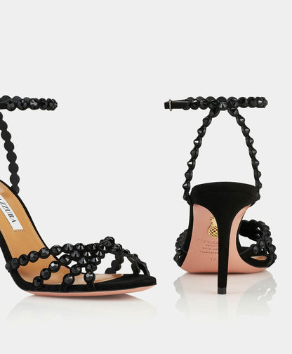Aquazzura 105mm Tequila Sandals "Black"