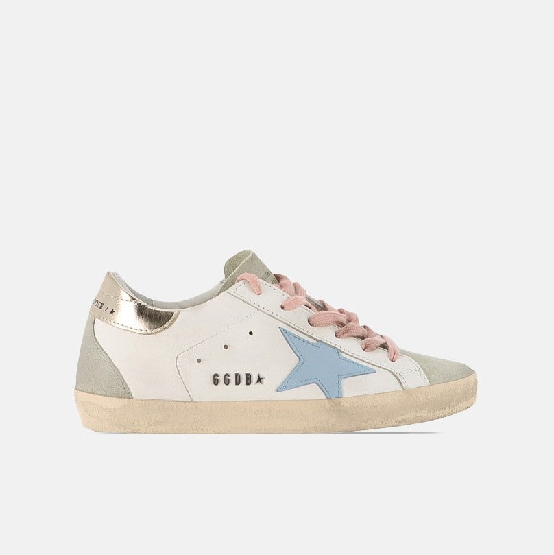 Golden Goose Super-Star Leather Sneakers "White Ice/ Blue /Platinum"