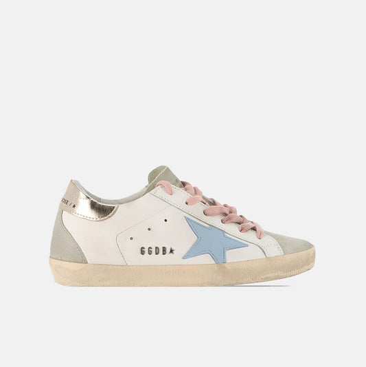 Golden Goose Super-Star Leather Sneakers "White Ice/ Blue /Platinum"