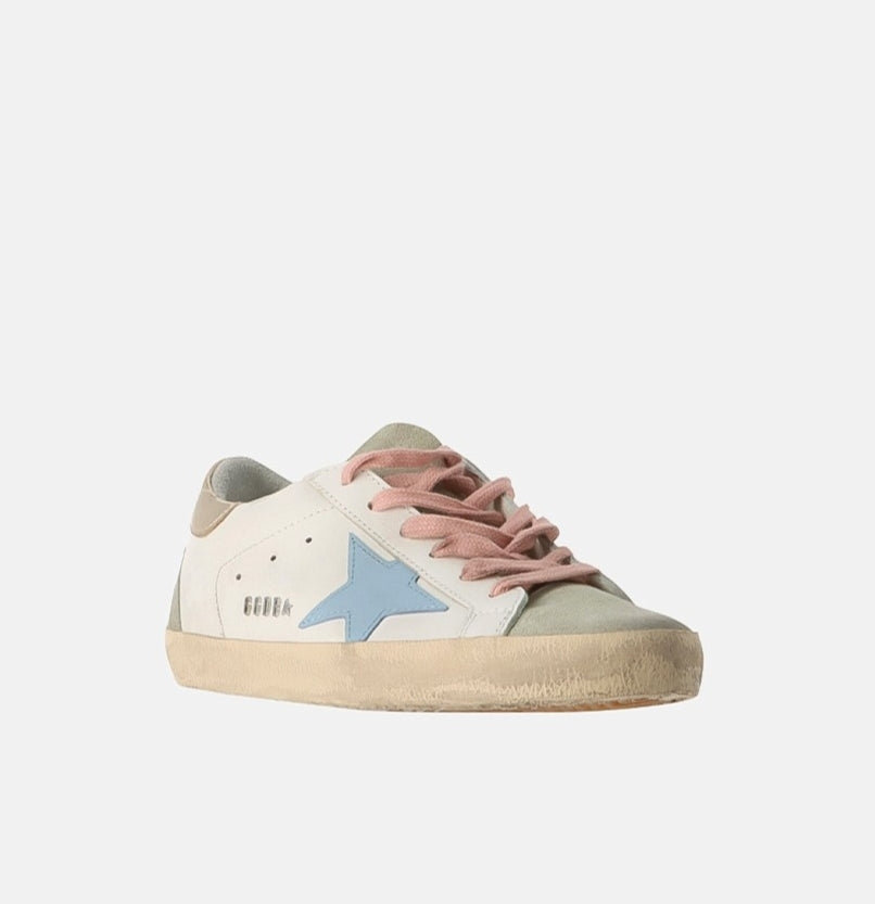Golden Goose Super-Star Leather Sneakers "White Ice/ Blue /Platinum"