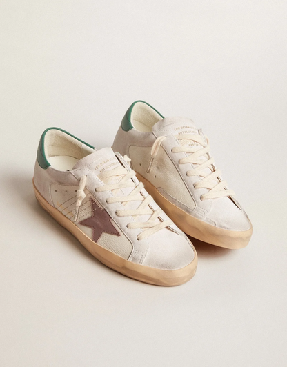 Golden Goose Super-Star  "White/Brown/Green"