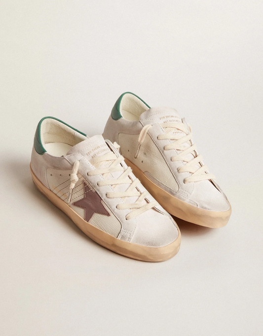Golden Goose Super-Star  "White/Brown/Green"
