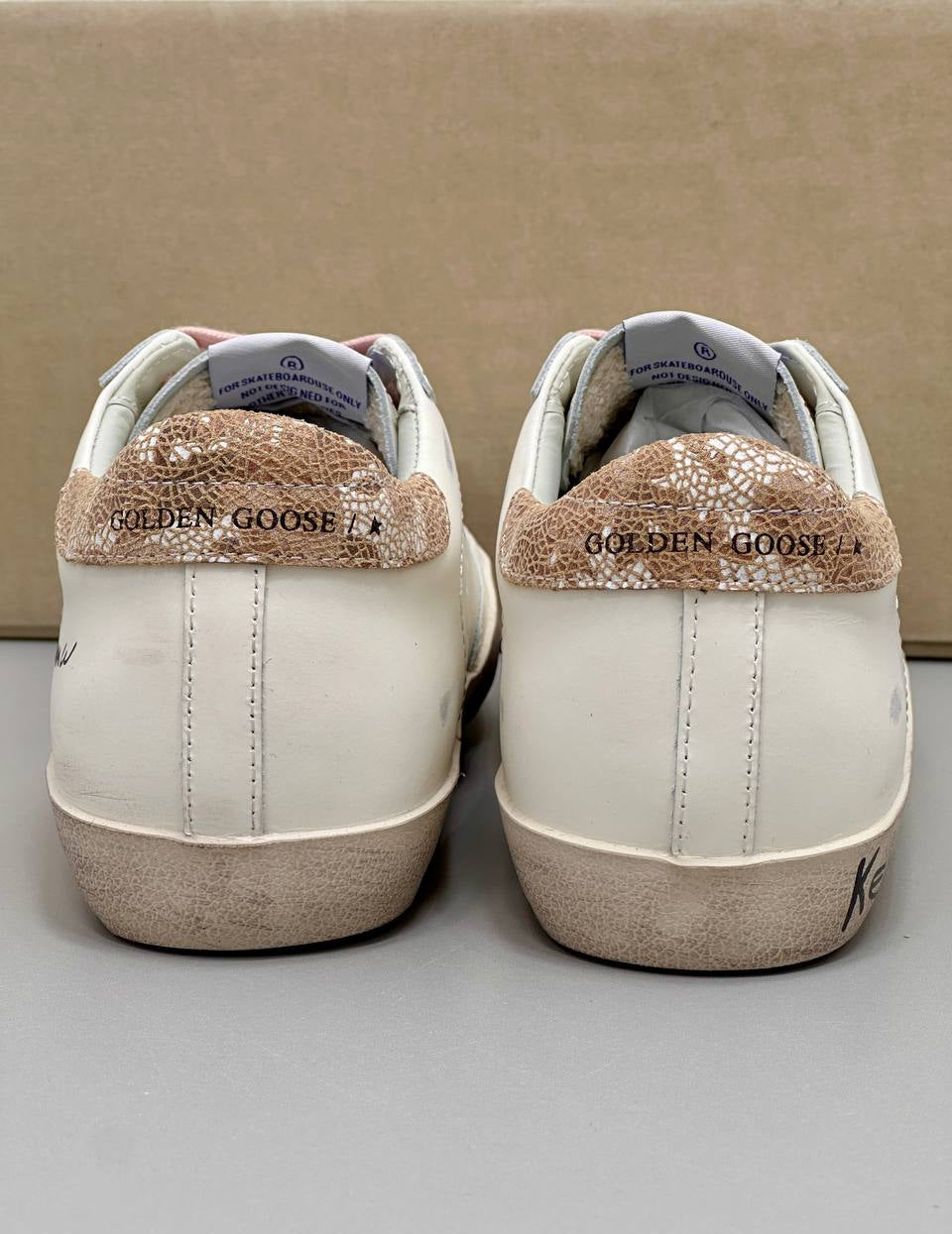 Golden Goose Super-Star Sneakers, White/Pink/ Silver