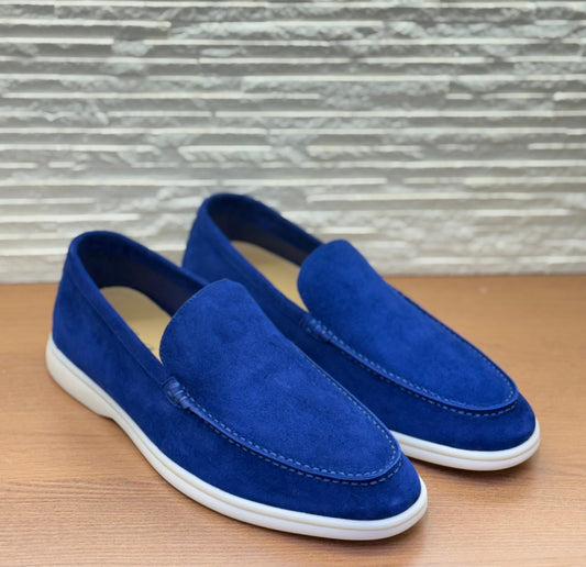 Loro Piana Suede Loafers "Blue"
