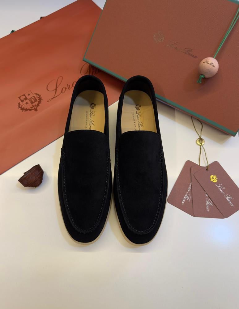 Loro Piana Suede Loafers "Black"