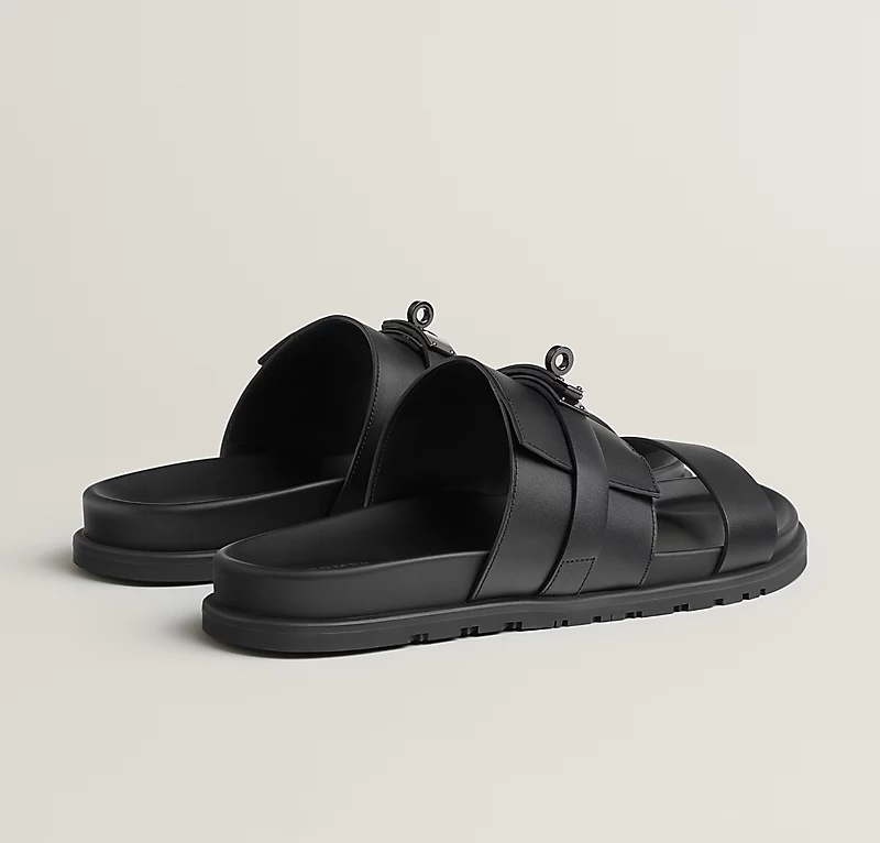 Hermés Jackson Sandal "Black" plain leather
