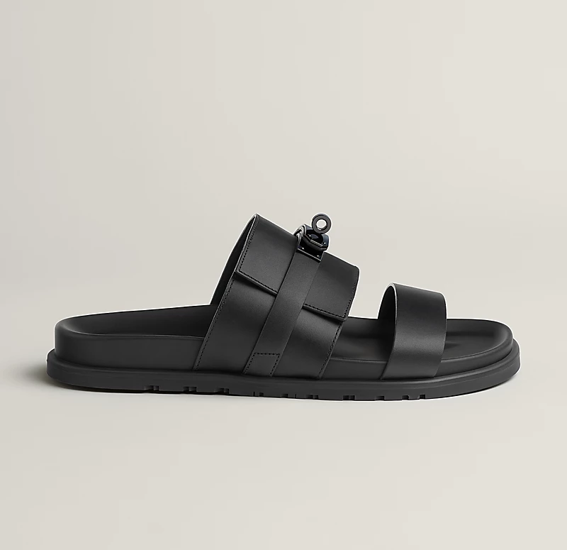 Hermés Jackson Sandal "Black" plain leather