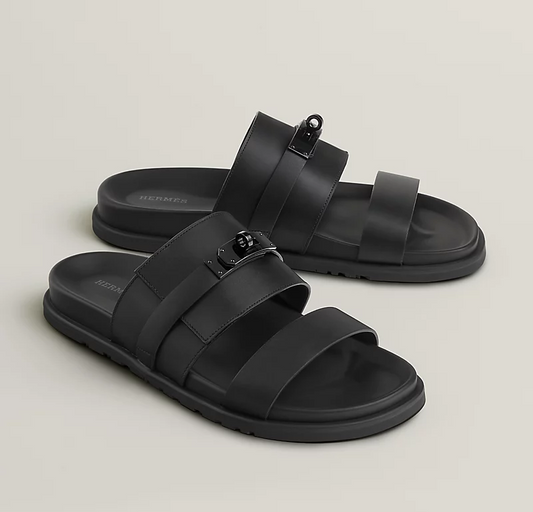 Hermés Jackson Sandal "Black" plain leather