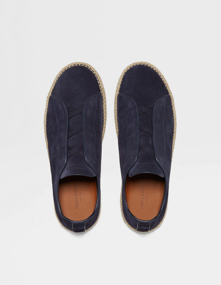 Zegna Triple Stitch Espadrilles "Navy Blue"