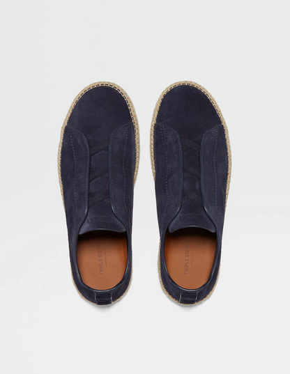 Zegna Triple Stitch Espadrilles "Navy Blue"