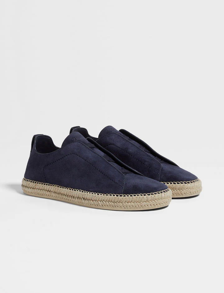Zegna Triple Stitch Espadrilles "Navy Blue"