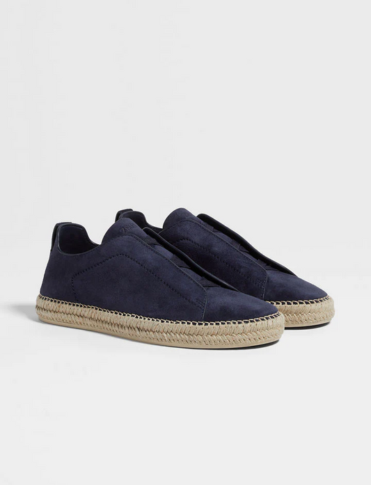 Zegna Triple Stitch Espadrilles "Navy Blue"