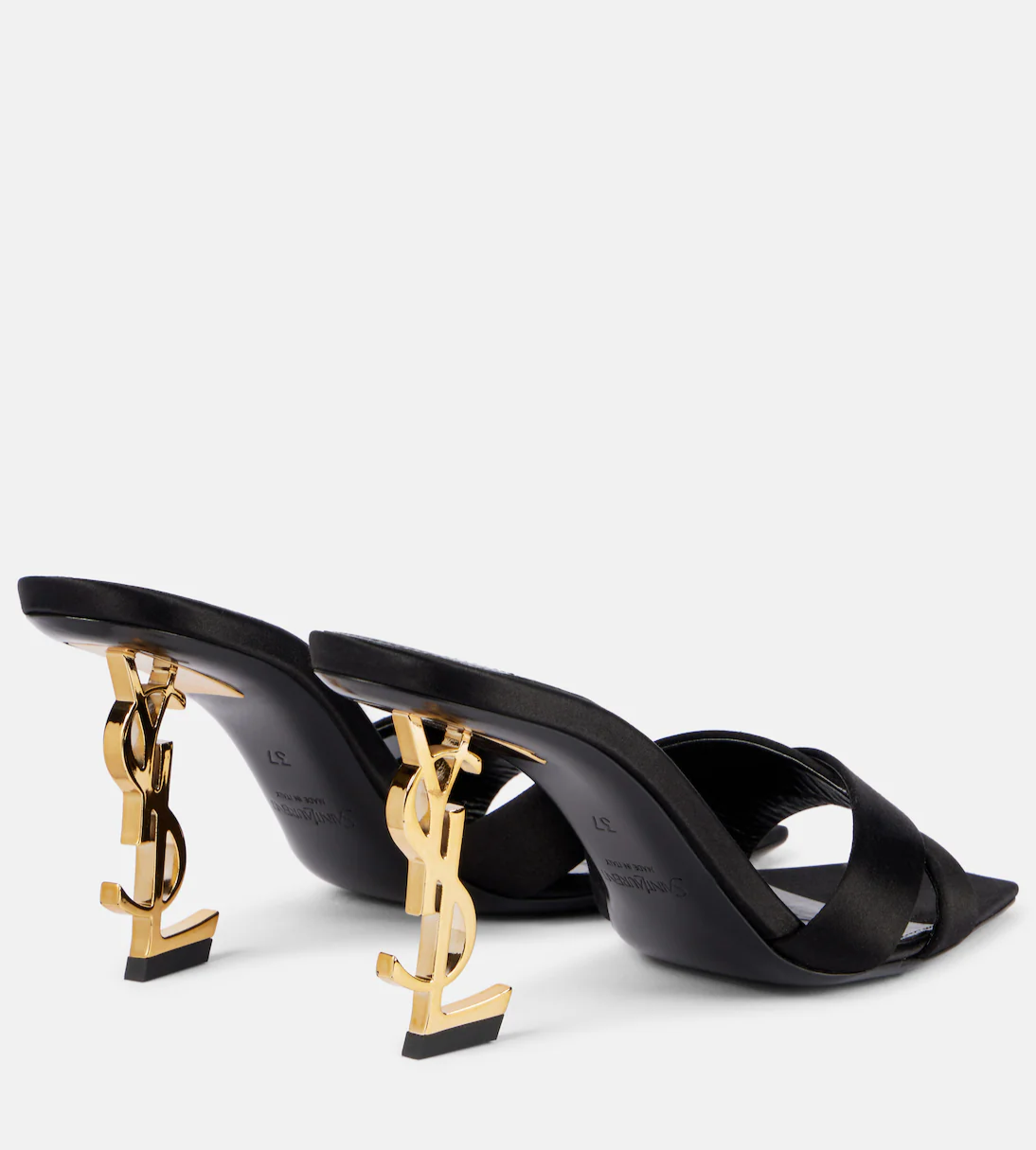 Saint Laurent Opyum 85 Satin Mules "Black"