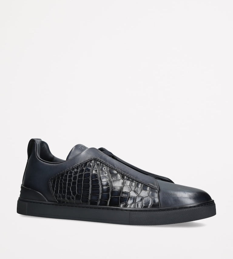 Zegna Triple Stitch Sneakers "Black"