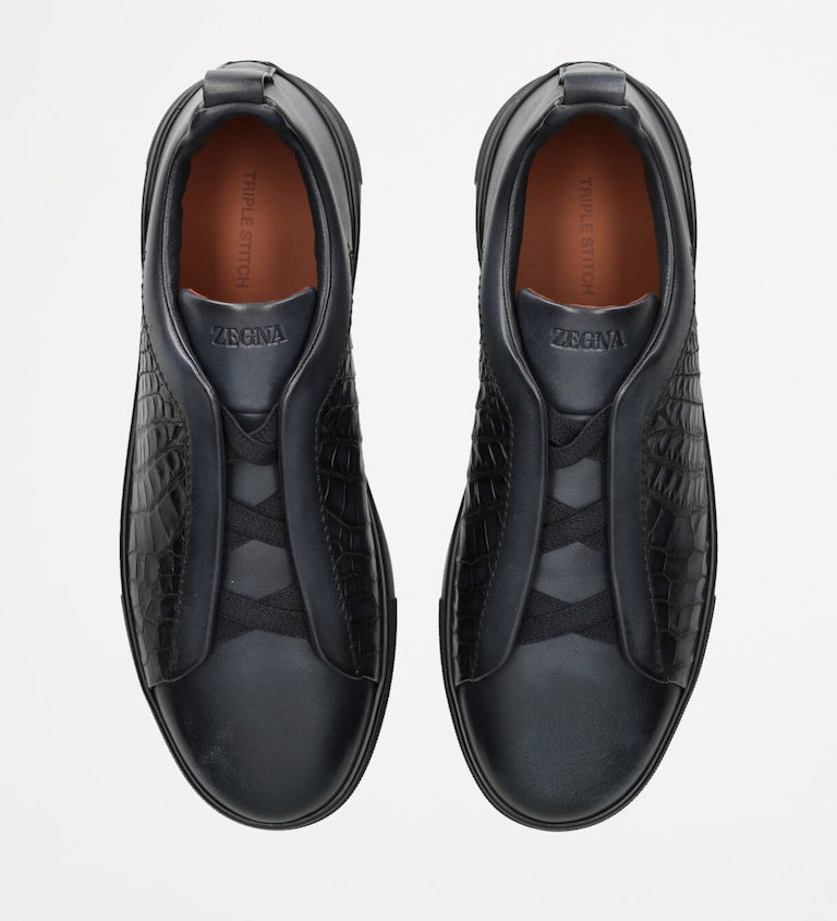 Zegna Triple Stitch Sneakers "Black"