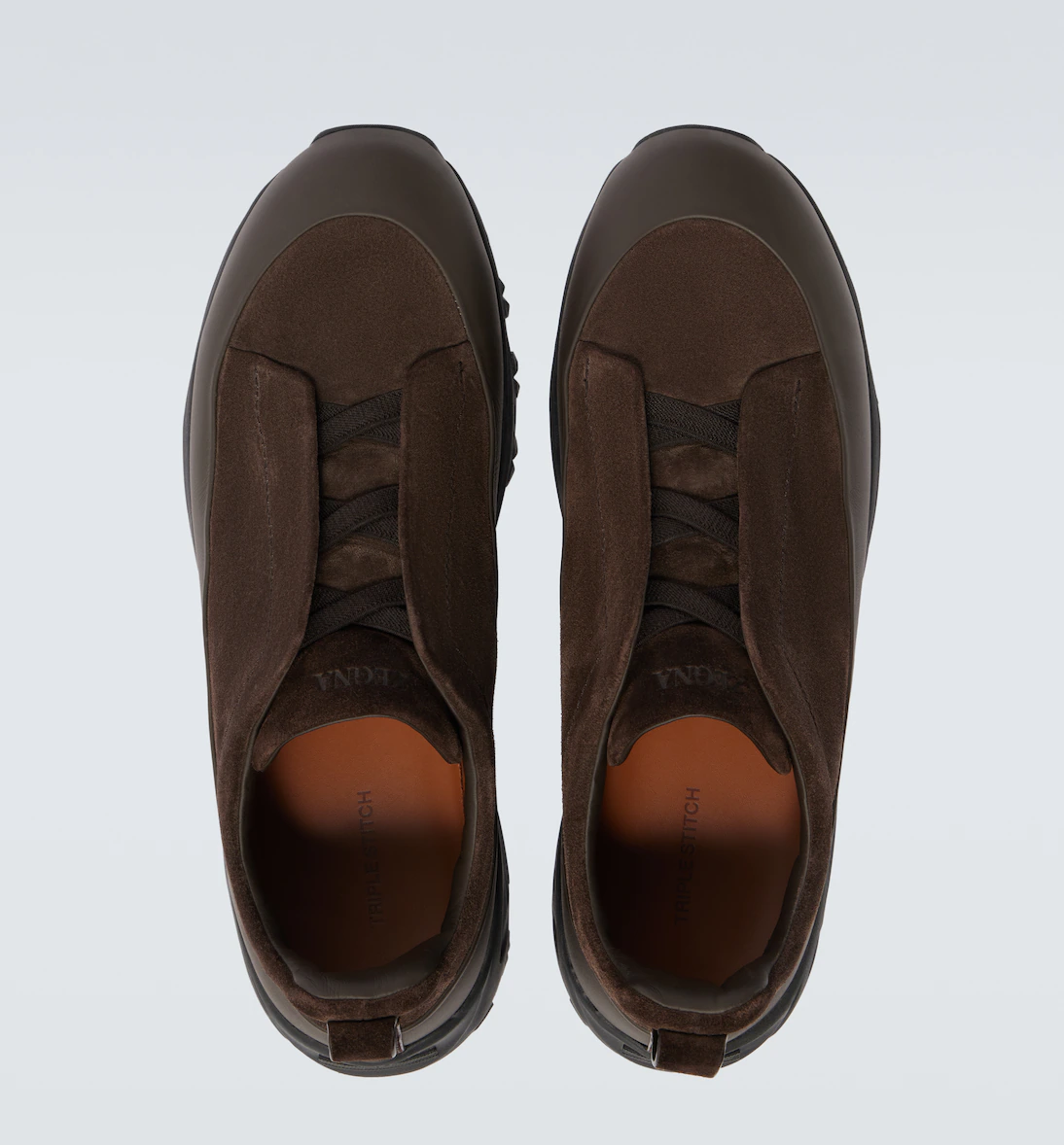 ZEGNA Triple Stitch Monte Sneakers "Dark Brown"