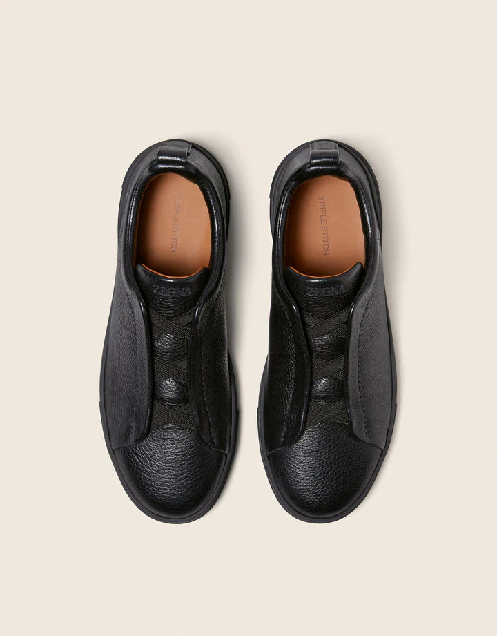 Zegna Triple Stitch Sneakers "Black"