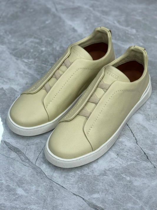 ZEGNA Triple Stitch SECONDSKIN sneakers "Beige/white"