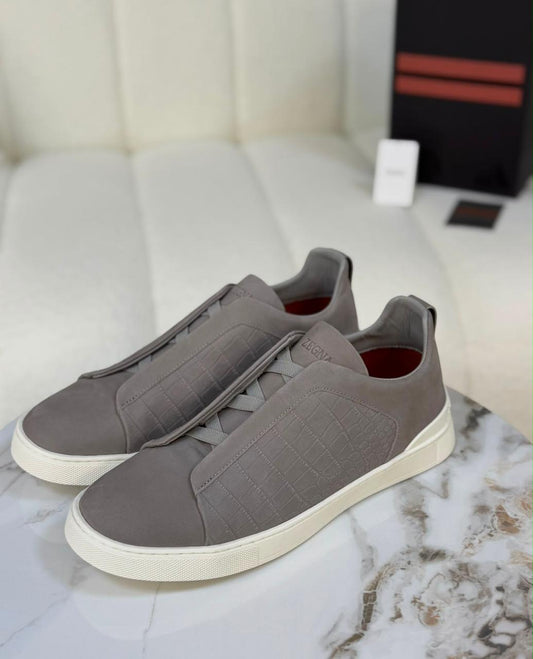 Zegna Triple Stitch Sneakers " Grey/ White"