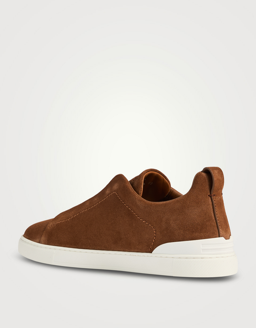 ZEGNA Triple Stitch SECONDSKIN sneakers "Brown/ White"