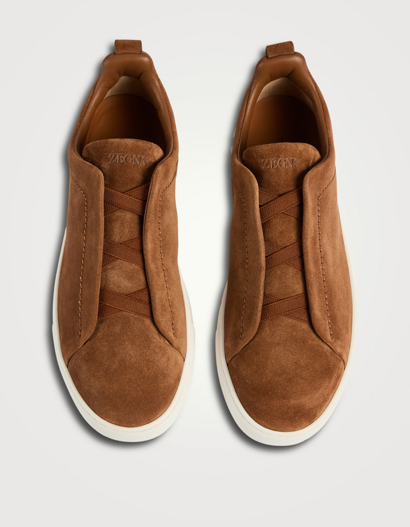 ZEGNA Triple Stitch SECONDSKIN sneakers "Brown/ White"
