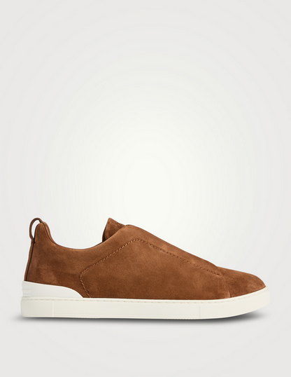 ZEGNA Triple Stitch SECONDSKIN sneakers "Brown/ White"