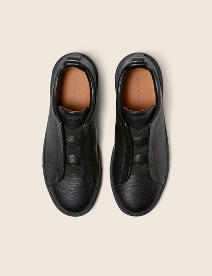 Zegna Triple Stitch Sneakers "Black"