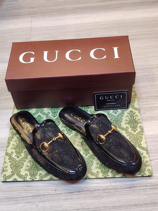 Gucci GG Crystal Princetown slipper "Black"