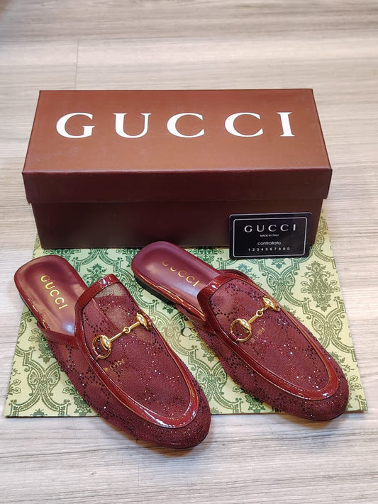 Gucci GG Crystal Princetown slipper " Red"