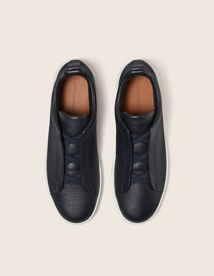 Zegna Triple Stitch Sneakers "Black/White"