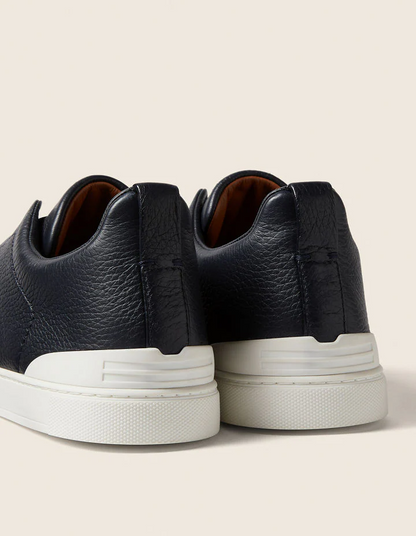 Zegna Triple Stitch Sneakers "Black/White"
