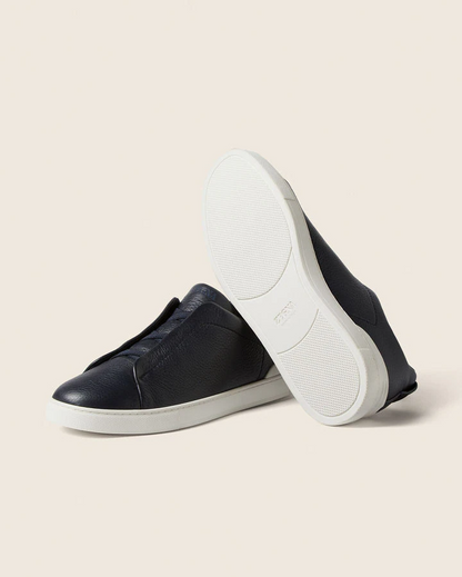 Zegna Triple Stitch Sneakers "Black/White"