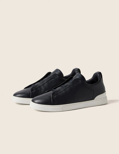 Zegna Triple Stitch Sneakers "Black/White"