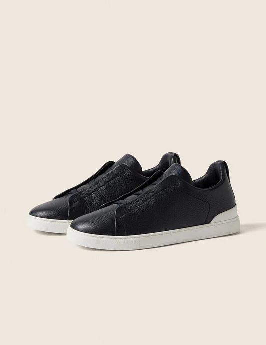Zegna Triple Stitch Sneakers "Black/White"