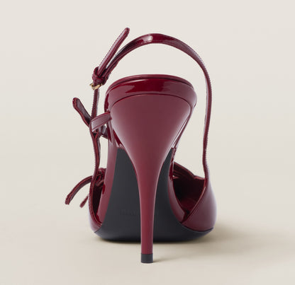 Miu Miu patent leather slingback pumps "Burgundy"