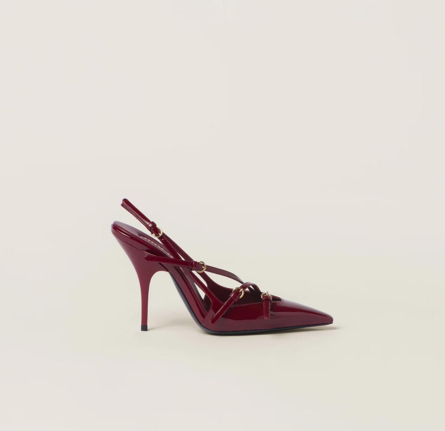 Miu Miu patent leather slingback pumps "Burgundy"