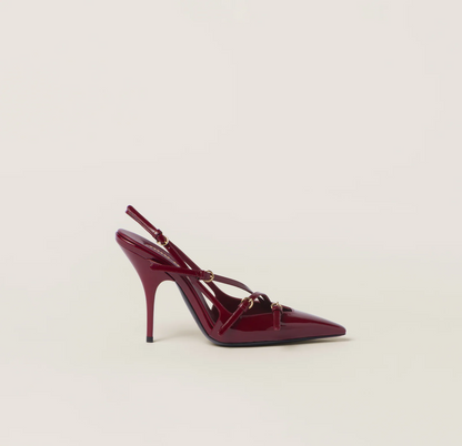 Miu Miu patent leather slingback pumps "Burgundy"