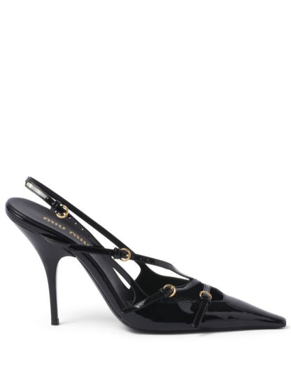Miu Miu patent leather slingback pumps "Black"