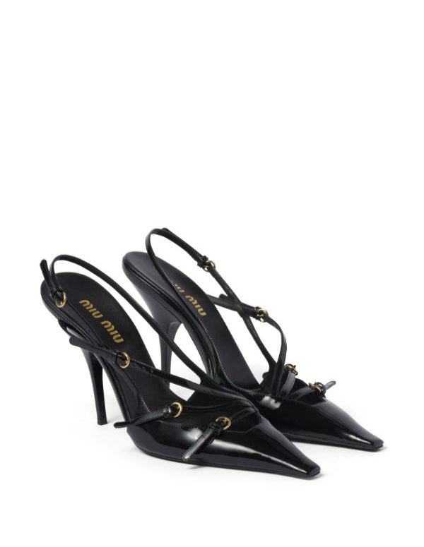 Miu Miu patent leather slingback pumps "Black"