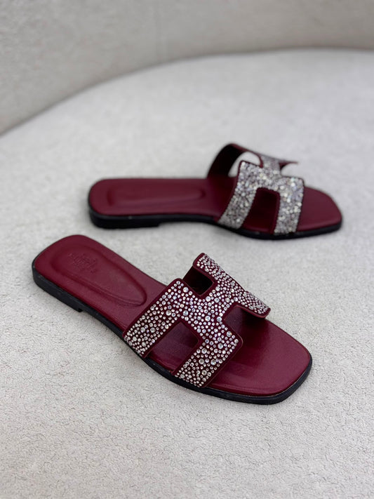 Hermès Oran sandals
 "Burgundy"