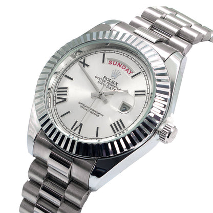 "Rolex Day-Date 40  Platinum Silver Dial President Bracelet"