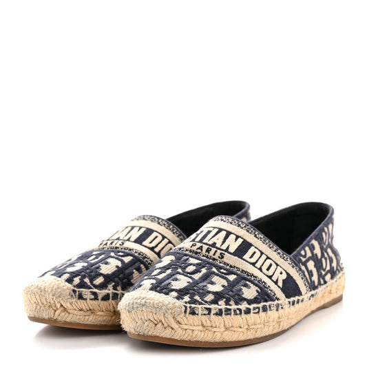 Christian Dior Oblique Espadrilles — "Navy Blue & Beige"