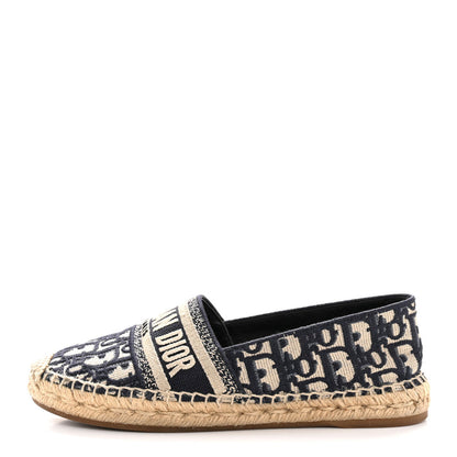 Christian Dior Oblique Espadrilles — "Navy Blue & Beige"